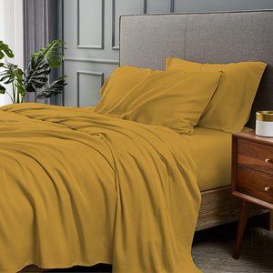 king - MEDALLION GOLD - 4 Piece Bamboo Bed Sheet Set